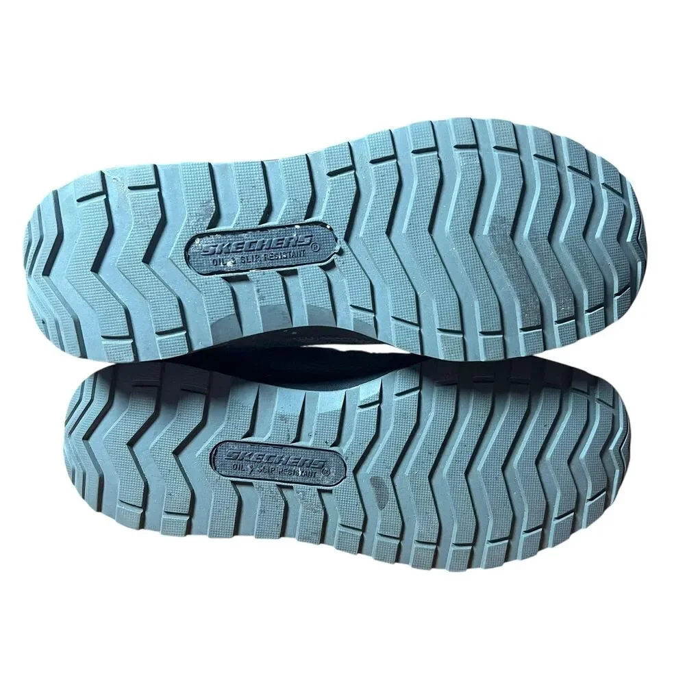 Skechers Work Shoes Womens Size 7 Blue Gray Composite Safety Toe Memory Foam PPE
